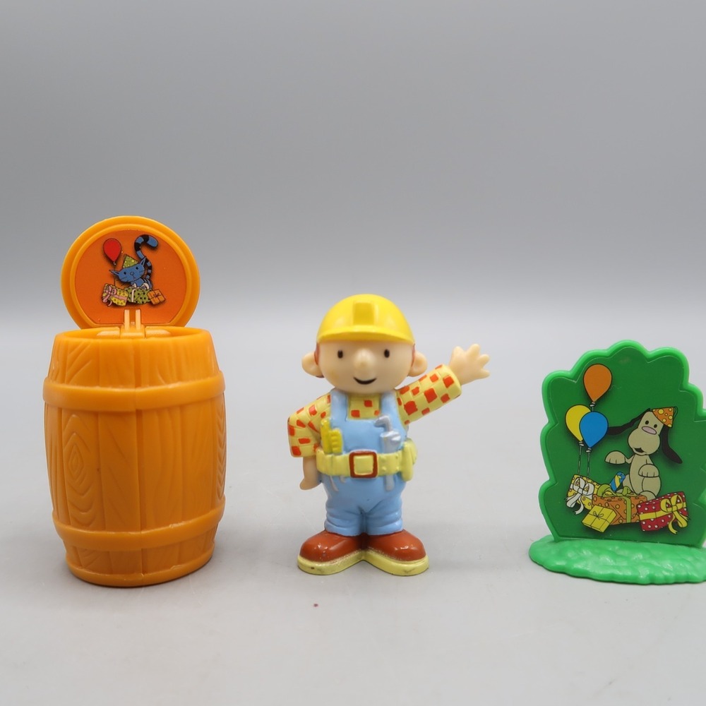 Bob The Builder Figure 2", Barrel Construction Accessories Birthday Bush Dog lot